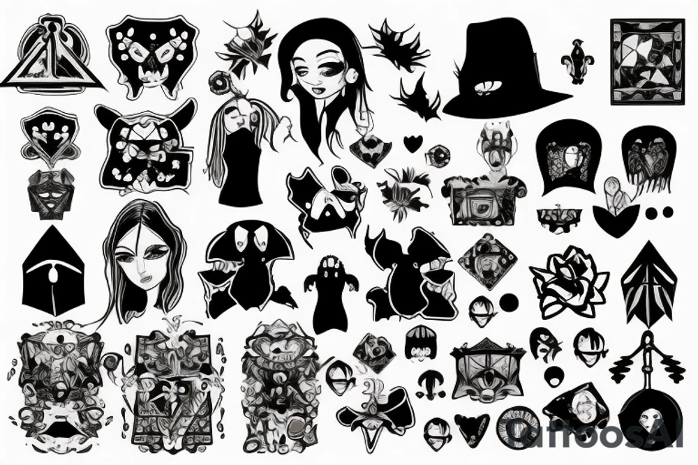 Gothic patchwork tattoo idea