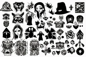 Gothic patchwork tattoo idea