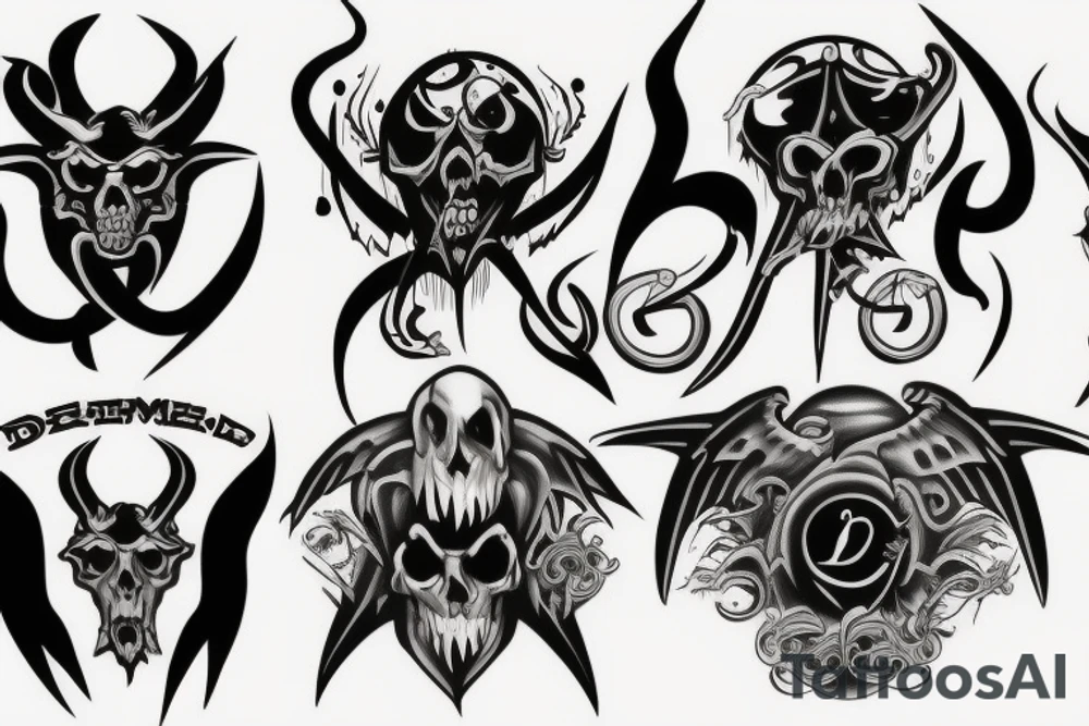Demonic symbols tattoo idea