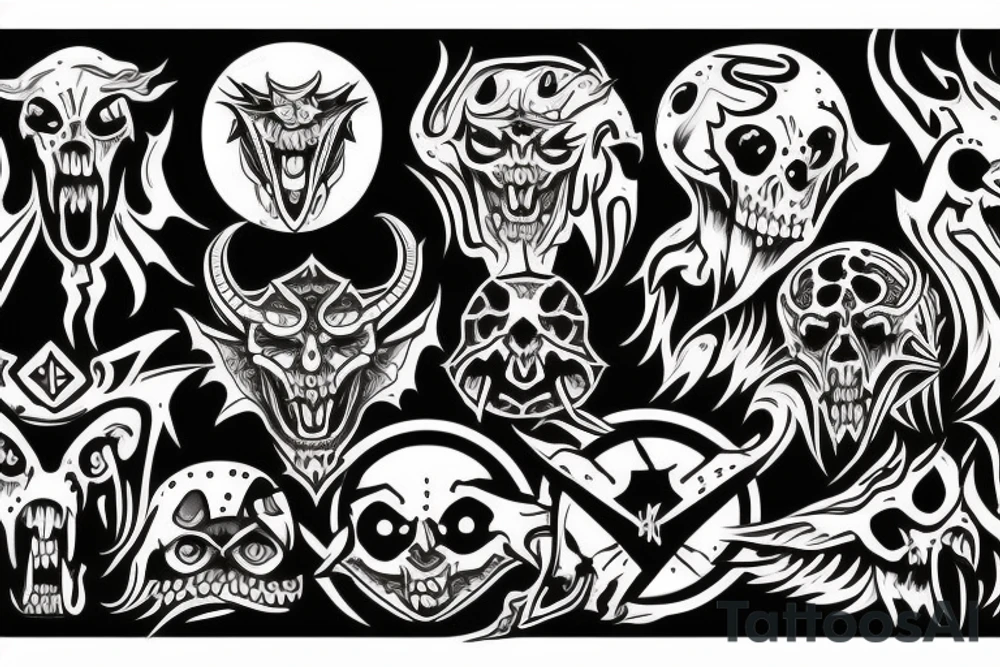 Demonic symbols tattoo idea