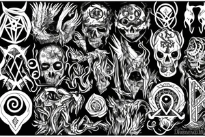 Demonic symbols tattoo idea