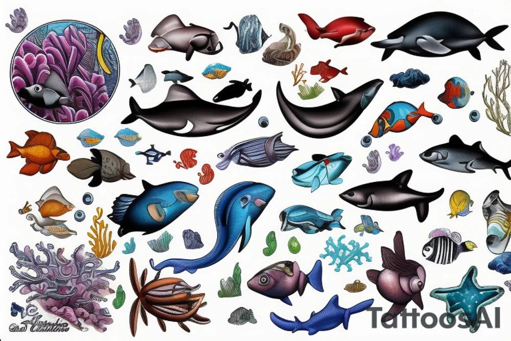 Philippine sea animals tattoo idea