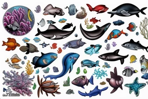 Philippine sea animals tattoo idea
