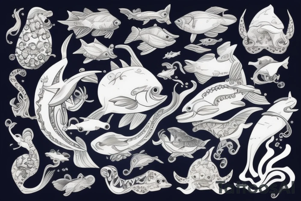 Philippine sea animals tattoo idea