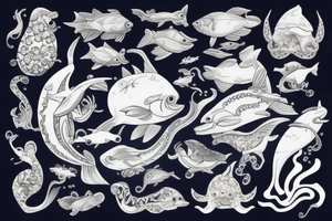 Philippine sea animals tattoo idea