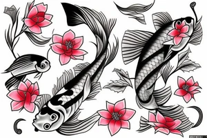koi fish
cherry blossom tattoo idea