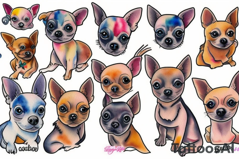 Blonde 
Chihuahua tattoo idea
