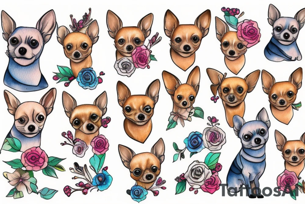 Blonde 
Chihuahua tattoo idea