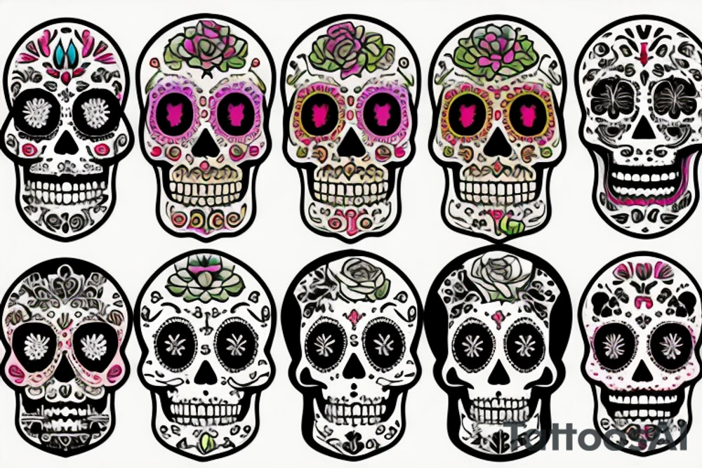 Sugar skull tattoo idea