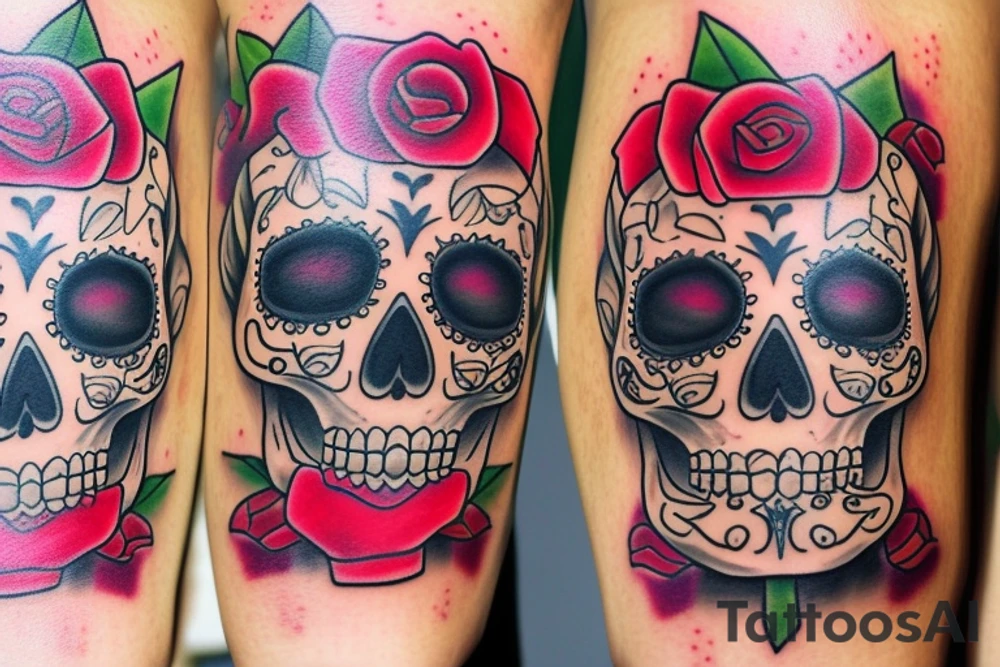 Sugar skull tattoo idea