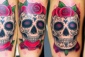 Sugar skull tattoo idea