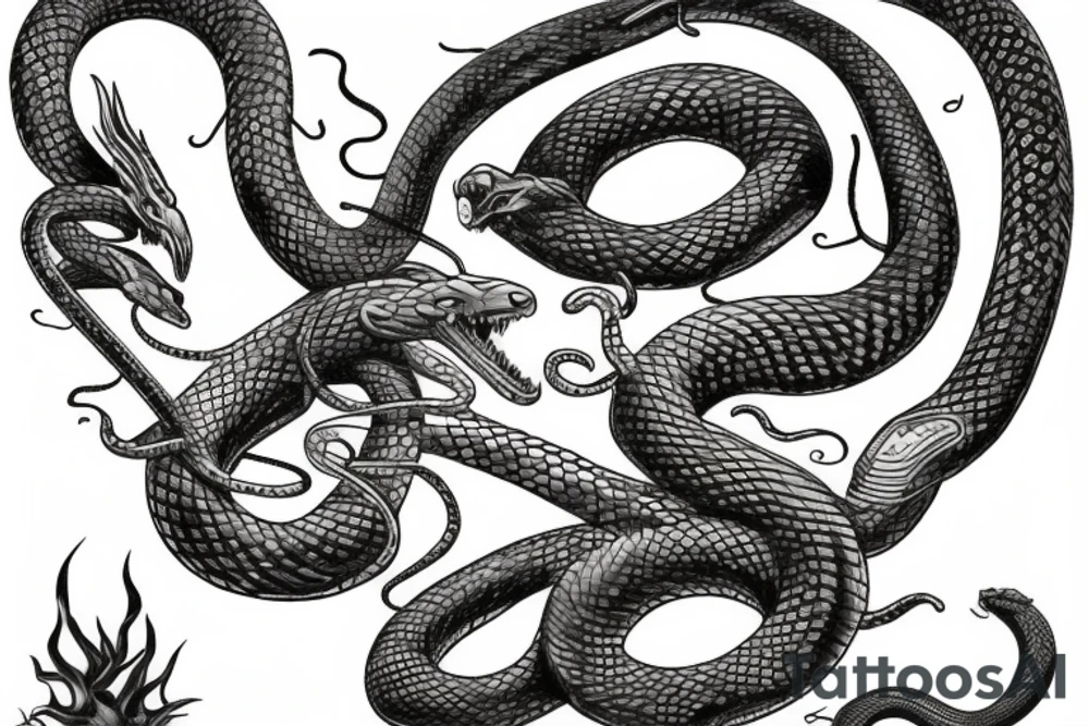 Serpent climbing a sword tattoo idea