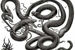 Serpent climbing a sword tattoo idea