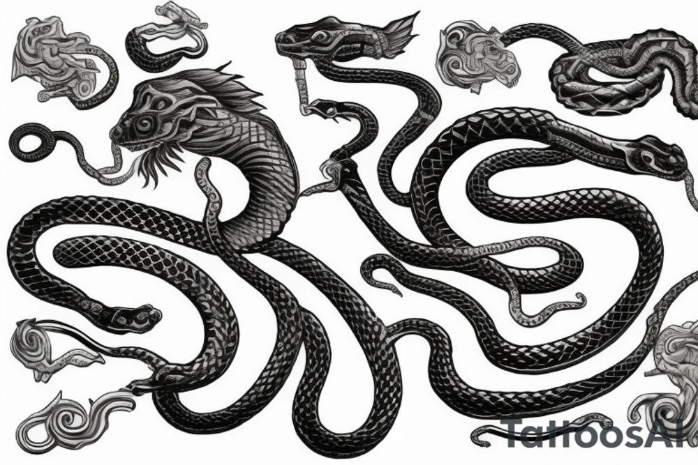 Serpent coiled in a sword tattoo idea