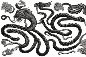 Serpent coiled in a sword tattoo idea