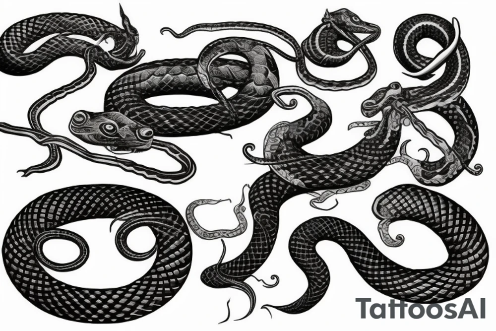 Serpent coiled in a sword tattoo idea