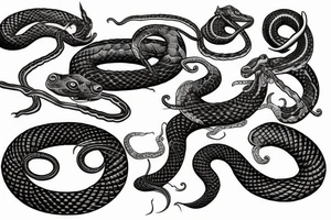 Serpent coiled in a sword tattoo idea