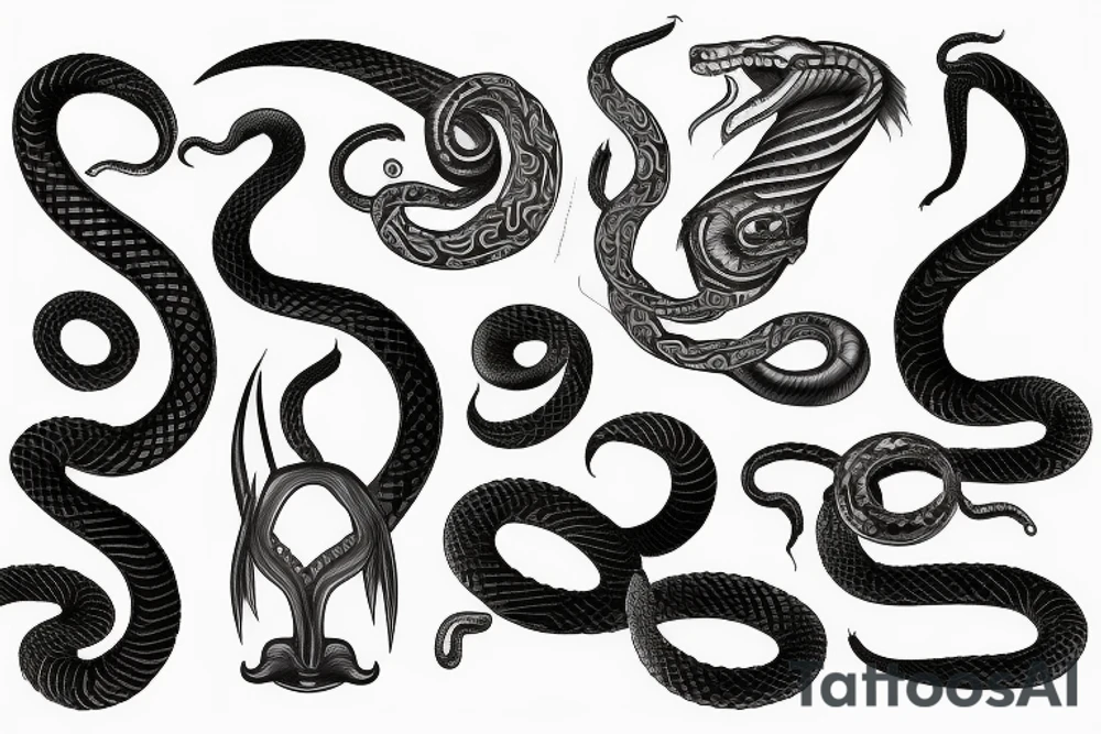 Serpent coiled in a dagger tattoo idea