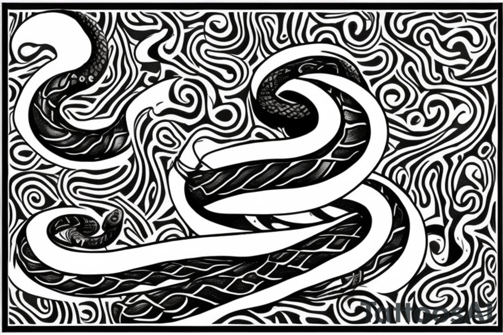 Serpent coiled in a dagger tattoo idea