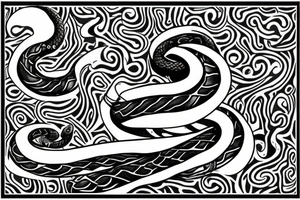 Serpent coiled in a dagger tattoo idea
