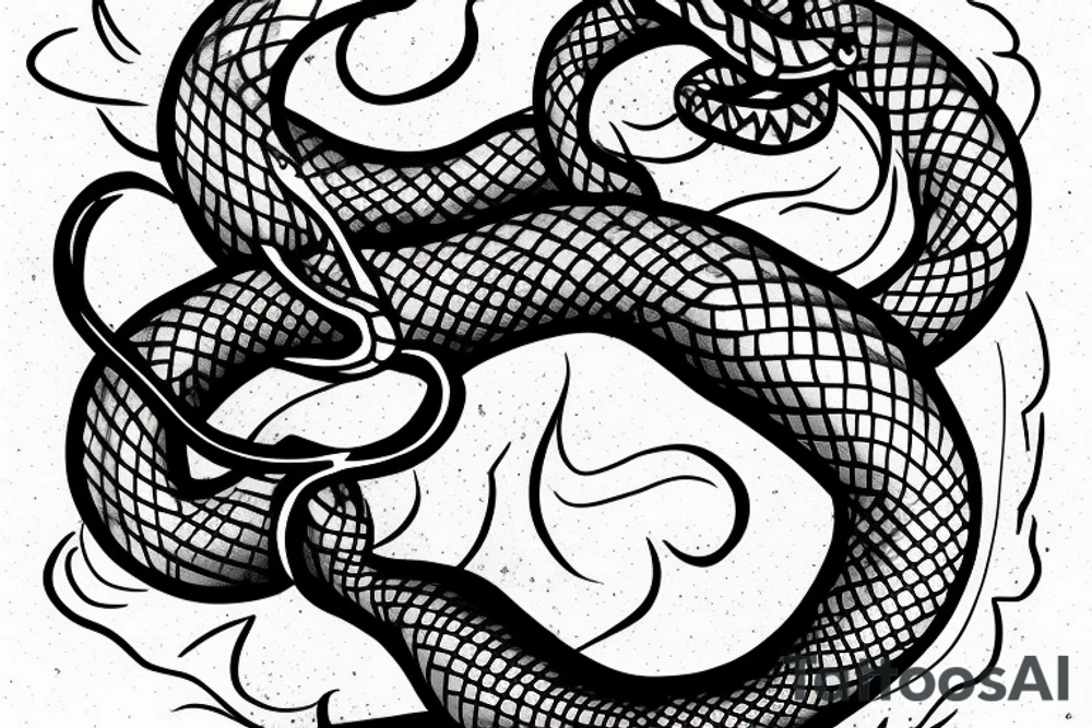 Snake going up a dagger tattoo idea