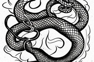 Snake going up a dagger tattoo idea