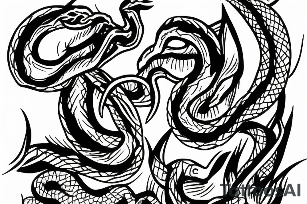 Snake going up a dagger tattoo idea