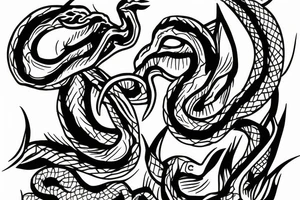 Snake going up a dagger tattoo idea