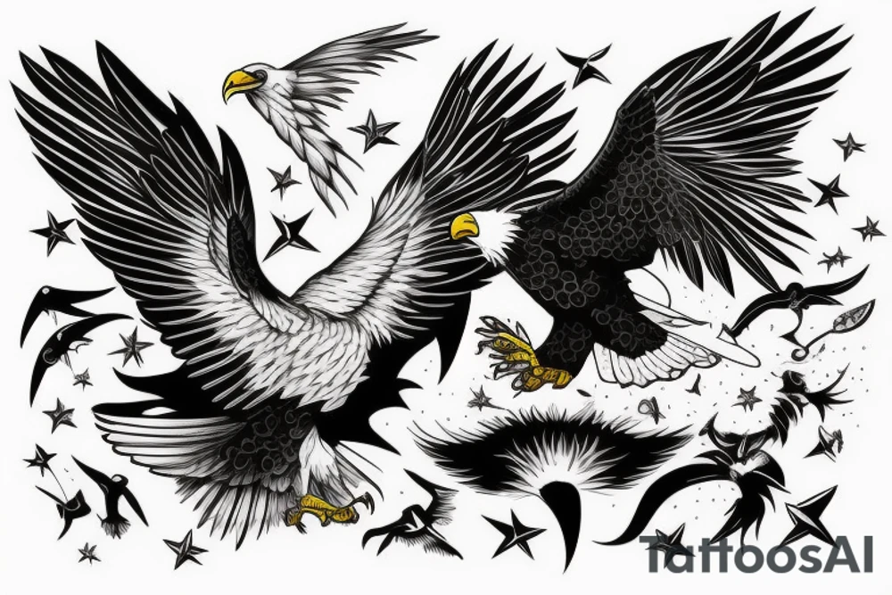 an eagle flying high, in front of a beautiful sunset tattoo idea an eagle flying high, in front of a beautiful sunset tattoo idea