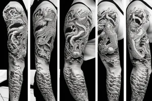 tiger and dragon sleeve tattoo tattoo idea