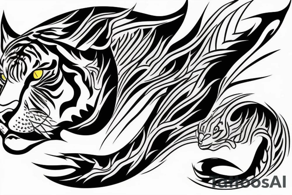 tiger and dragon sleeve tattoo tattoo idea