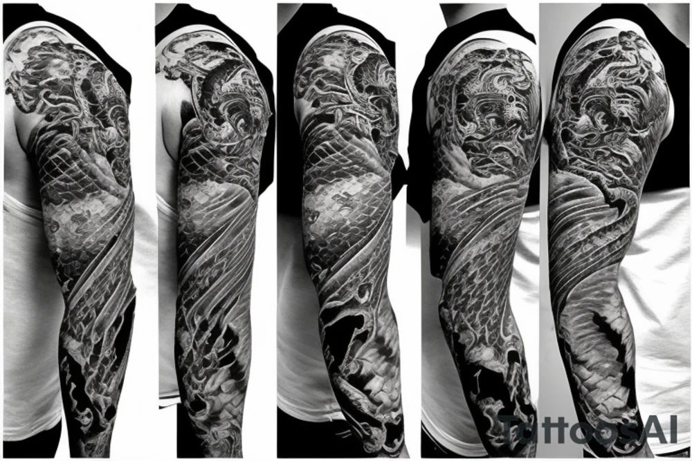 tiger and dragon sleeve tattoo tattoo idea