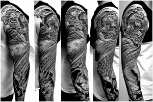tiger and dragon sleeve tattoo tattoo idea