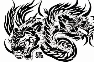 tiger and dragon sleeve tattoo tattoo idea