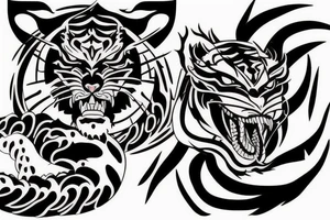 tiger and dragon sleeve tattoo tattoo idea