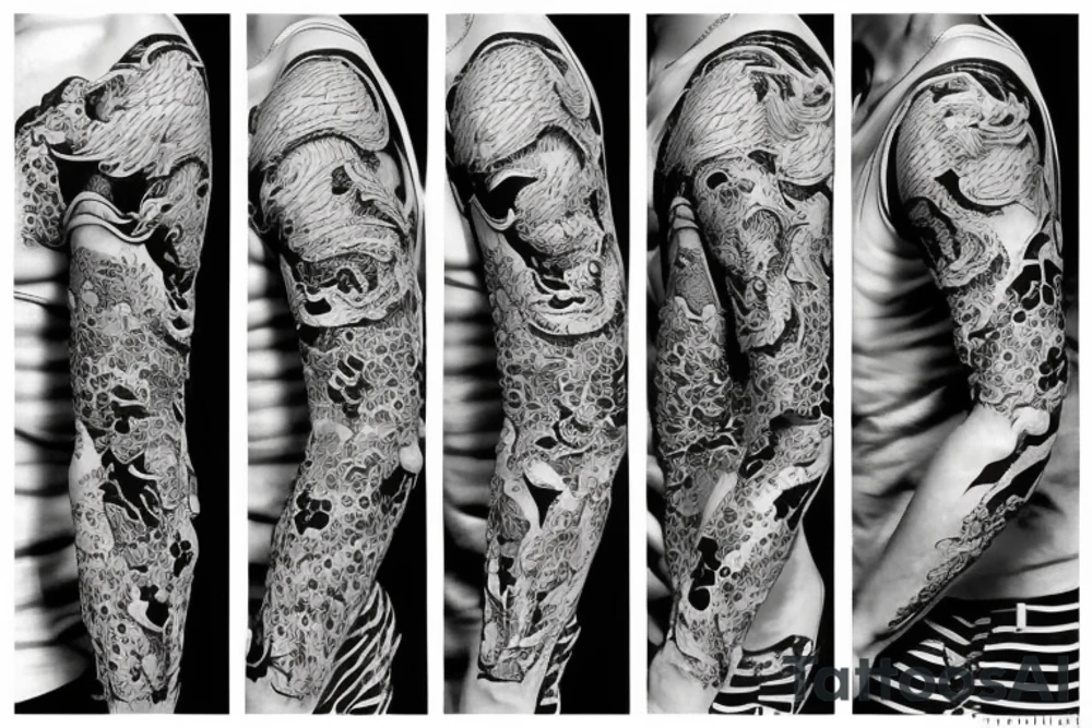 tiger and dragon sleeve tattoo tattoo idea