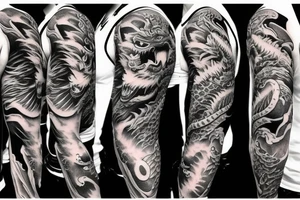 tiger and dragon sleeve tattoo tattoo idea
