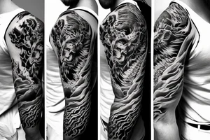 tiger and dragon sleeve tattoo tattoo idea