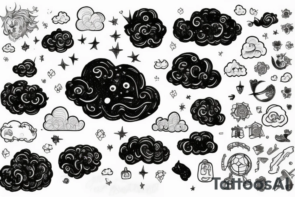 Storm cloud tattoo idea