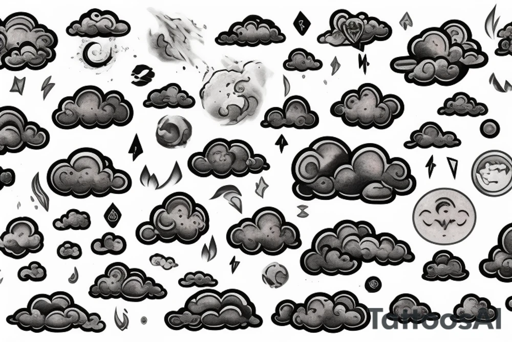 Storm cloud emoji tattoo idea