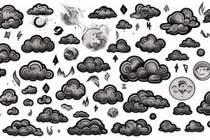 Storm cloud emoji tattoo idea