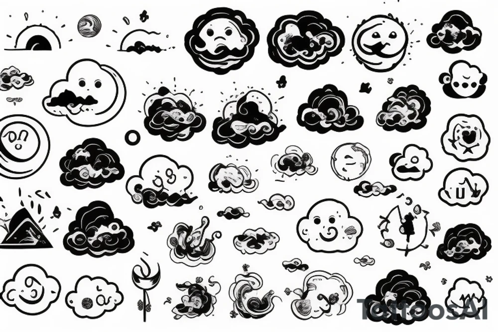 Storm cloud emoji tattoo idea