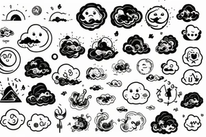 Storm cloud emoji tattoo idea