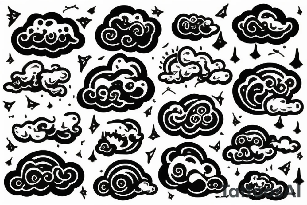 Storm cloud emoji tattoo idea
