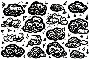 Storm cloud emoji tattoo idea