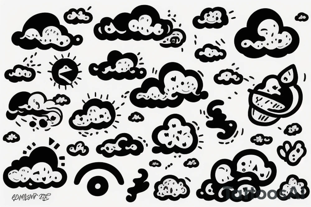 Storm cloud emoji tattoo idea