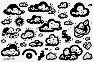 Storm cloud emoji tattoo idea