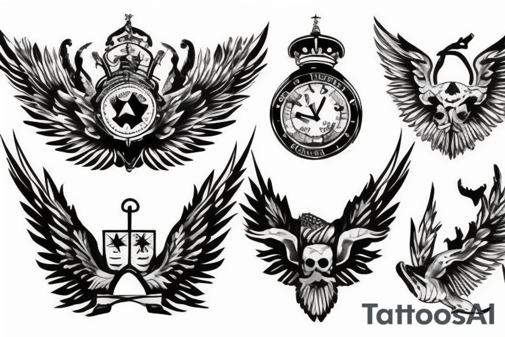 military beautiful artistic tattoo idea