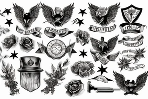 military beautiful artistic tattoo idea