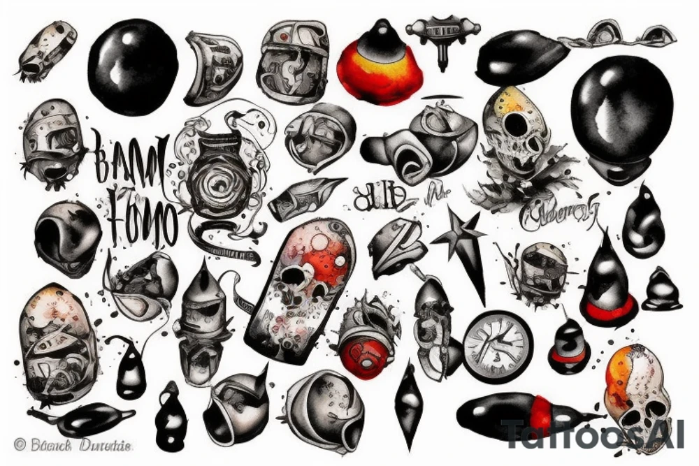 bombs and explosions tattoo idea